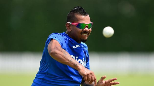 Sunil Narine of West Indies bowls during a nets session at ICC Cricket Academy on September 17, 2016 in Dubai, United Arab Emirates.(Getty Images)