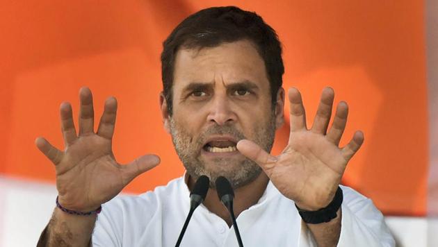 Congress President Rahul Gandhi addresses an election campaign rally for Lok Sabha polls, in Samastipur. “In the next 5 years there will be a surgical strike on poverty and NYAY scheme will be our weapon. It will be unlike what Prime Minister Modi has done in the country, in his five-year rule it has used Gabbar Singh Tax (GST) and demonetisation to attack the poor,” Gandhi said. (PTI) Congress President Rahul Gandhi addresses an election campaign rally for Lok Sabha polls, in Samastipur. “In the next 5 years there will be a surgical strike on poverty and NYAY scheme will be our weapon. It will be unlike what Prime Minister Modi has done in the country, in his five-year rule it has used Gabbar Singh Tax (GST) and demonetisation to attack the poor,” Gandhi said. (PTI)