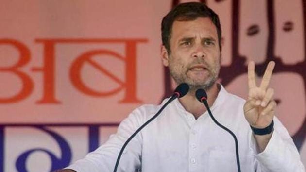 Rahul Gandhi on Friday took a sharp swipe at the prime minister for the renewed stress on cross-border action in his election speeches.(PTI) Rahul Gandhi on Friday took a sharp swipe at the prime minister for the renewed stress on cross-border action in his election speeches.(PTI)