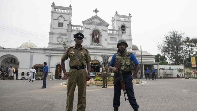 Sri Lankan soldiers stand guard near St. Anthony's Shrine in Colombo. (AFP) Sri Lankan soldiers stand guard near St. Anthony's Shrine in Colombo. (AFP)