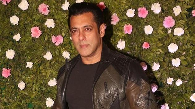 Actor Salman Khan at a wedding reception in Mumbai.(IANS)