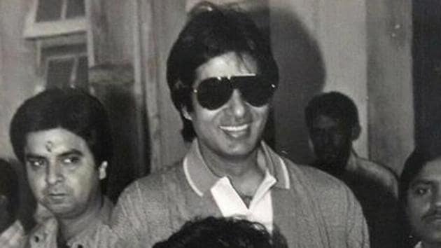 A young Amitabh Bachchan poses with his son Abhishek.(Instagram)
