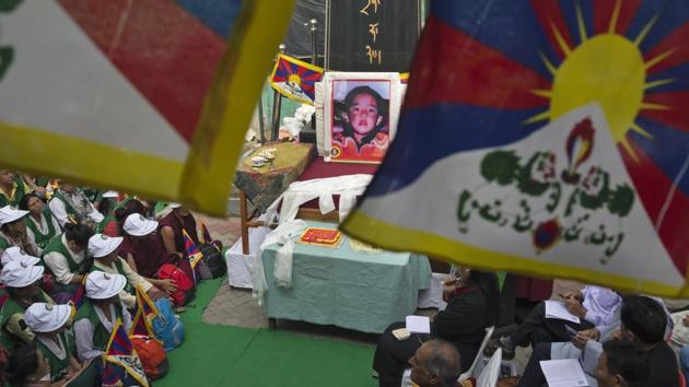 Tibetans in exile mark the birthday of the 11th Panchen Lama, Gedhun Choeki Nyimi, an important religious leader second only to the Dalai Lama in the Tibetan Buddhist hierarchy, and who has been abducted by Chinese authorities and held as a political prisoner, in Dharmsala, Himachal Pradesh. (Ashwini Bhatia / AP) Tibetans in exile mark the birthday of the 11th Panchen Lama, Gedhun Choeki Nyimi, an important religious leader second only to the Dalai Lama in the Tibetan Buddhist hierarchy, and who has been abducted by Chinese authorities and held as a political prisoner, in Dharmsala, Himachal Pradesh. (Ashwini Bhatia / AP)