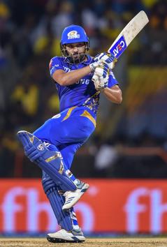 Rohit Sharma, who scored 67 runs from 48 balls, notched his first half-century of this IPL season. (PTI)