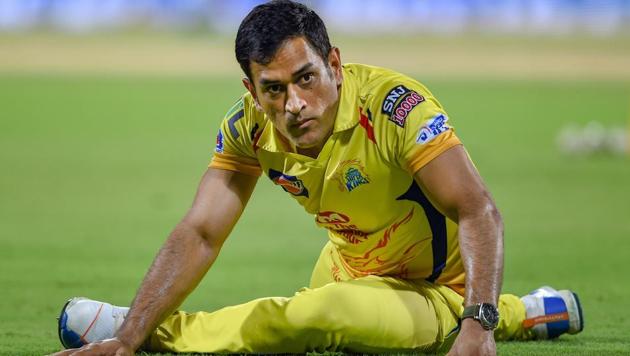 Chennai Super Kings skipper MS Dhoni stretches at the commence of the Indian Premier League 2019. (PTI) Chennai Super Kings skipper MS Dhoni stretches at the commence of the Indian Premier League 2019. (PTI)