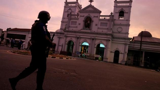 A security officer guards outside St. Anthony's Shrine, days after a string of suicide bomb attacks on churches and luxury hotels across the island on Easter Sunday, in Colombo, Sri Lanka April 26, 2019.(REUTERS FILE PHOTO)