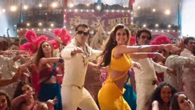 Salman Khan and Disha Patani in a still from Slow Motion song.