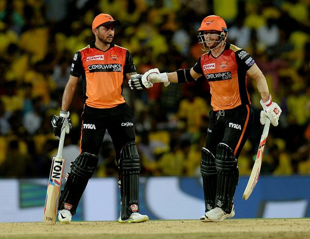 David Warner and Manish Pandey put SRH in a good position with a 75-run partnership. (AFP) David Warner and Manish Pandey put SRH in a good position with a 75-run partnership. (AFP)