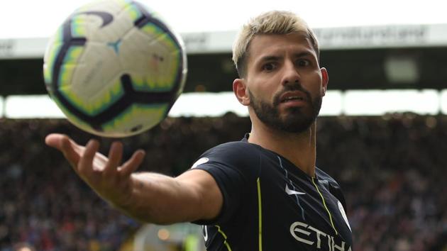 Manchester City's Sergio Aguero retrieves the ball during the Premier League football match against Burnley. (AFP) Manchester City's Sergio Aguero retrieves the ball during the Premier League football match against Burnley. (AFP)