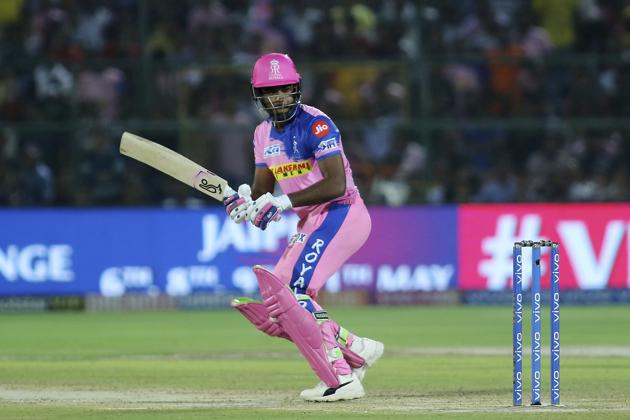 Sanju Samson remained unbeaten on 48 runs as RR won the match with five balls to spare. (AP) Sanju Samson remained unbeaten on 48 runs as RR won the match with five balls to spare. (AP)