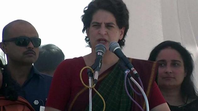 Congress general secretary Priyanka Gandhi Vadra on Sunday questioned the BJP and Prime Minister Narendra Modi over the issue of nationalism. (ANI Photo) Congress general secretary Priyanka Gandhi Vadra on Sunday questioned the BJP and Prime Minister Narendra Modi over the issue of nationalism. (ANI Photo)