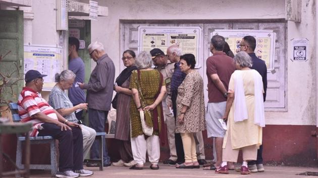 A group comprised of elderly voters at Colaba in Mumbai. All major markets, including BSE, National Stock Exchange, forex and money markets are closed Monday due to elections in Mumbai. The BJP-led National Democratic Alliance (NDA) won all of Maharashtra’s seats polling today, in 2014, an increase of 11 seats from its 2009 tally. (Anshuman Poyrekar / HT Photo) A group comprised of elderly voters at Colaba in Mumbai. All major markets, including BSE, National Stock Exchange, forex and money markets are closed Monday due to elections in Mumbai. The BJP-led National Democratic Alliance (NDA) won all of Maharashtra’s seats polling today, in 2014, an increase of 11 seats from its 2009 tally. (Anshuman Poyrekar / HT Photo)