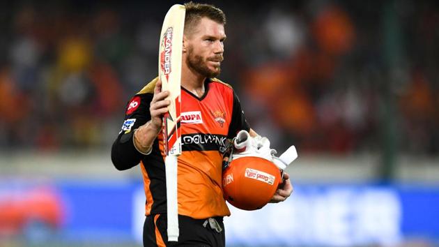 Sunrisers Hyderabad cricketer David Warner walks back to the pavilion during the 2019 Indian Premier League. (AFP)