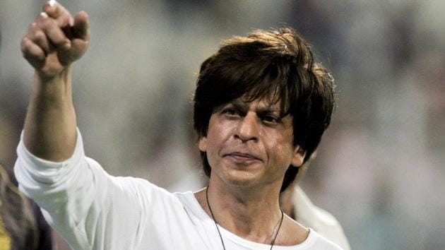 Shah Rukh Khan, Bollywood actor and Kolkata Knight Riders co-owner gestures the people in the stadium. (AP)