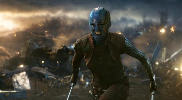 Karen Gillan in a scene from Avengers: Endgame.The film is India’s biggest opener after Baahubali: The Conclusion.(AP)