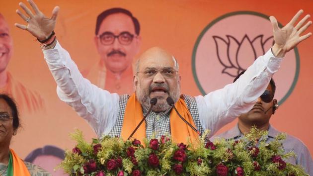 BJP National President Amit Shah at an election campaign for the Lok Sabha Elections 2019, in Prayagraj. (PTI Photo) BJP National President Amit Shah at an election campaign for the Lok Sabha Elections 2019, in Prayagraj. (PTI Photo)
