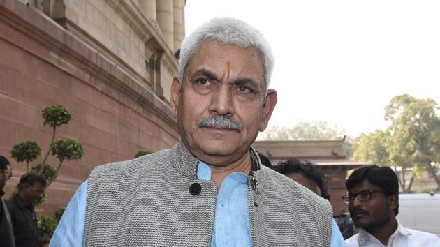 Union minister Manoj Sinha, 59, is the Bharatiya Janata Party (BJP)’s prominent upper caste leader from Eastern Uttar Pradesh, who is seeking his fourth term in Lok Sabha. (HT File Photo) Union minister Manoj Sinha, 59, is the Bharatiya Janata Party (BJP)’s prominent upper caste leader from Eastern Uttar Pradesh, who is seeking his fourth term in Lok Sabha. (HT File Photo)