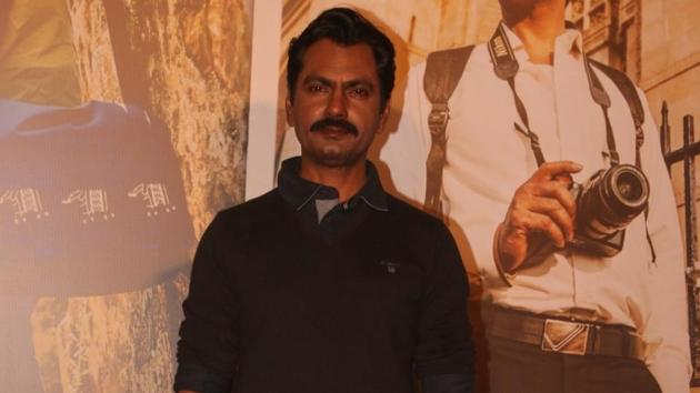 Actor Nawazuddin Siddiqui during the launch Tumne Mujhe Dekha, a song from his film Photograph in Mumbai on March 9.(IANS)