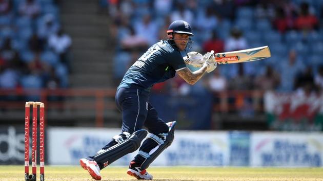 Alex Hales of England bats during the 4th One Day International match between the West Indies and England at Grenada National Stadium on February 27, 2019 in Grenada, Grenada. (Photo by Gareth Copley/Getty Images) (Getty Images) Alex Hales of England bats during the 4th One Day International match between the West Indies and England at Grenada National Stadium on February 27, 2019 in Grenada, Grenada. (Photo by Gareth Copley/Getty Images) (Getty Images)