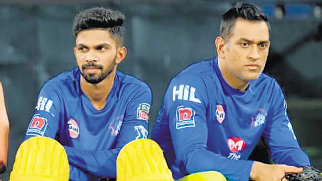 Ruturaj Gaikwad (left) says he takes every chance he gets to learn from Mahendra Singh Dhoni.(HT PHOTO)