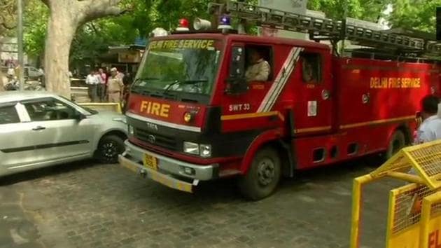A fire broke out on the sixth floor of the Shastri Bhawan on Tuesday afternoon, a Delhi Fire Service official said.(ANI Photo)
