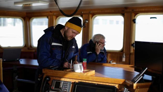 Poul Erik Rom, 35, and his father Ejvind, 65, are from a long line of fishermen. Each year they land fish worth some 25 million Danish Crowns ($3.75 million) from their vessel, one third of which come from British waters. Poul Erik began his career in the offshore oil industry, but in 2011 he bought into a fishing vessel made by his father, who has been a fisherman all his life. (Andrew Kelly / REUTERS) Poul Erik Rom, 35, and his father Ejvind, 65, are from a long line of fishermen. Each year they land fish worth some 25 million Danish Crowns ($3.75 million) from their vessel, one third of which come from British waters. Poul Erik began his career in the offshore oil industry, but in 2011 he bought into a fishing vessel made by his father, who has been a fisherman all his life. (Andrew Kelly / REUTERS)