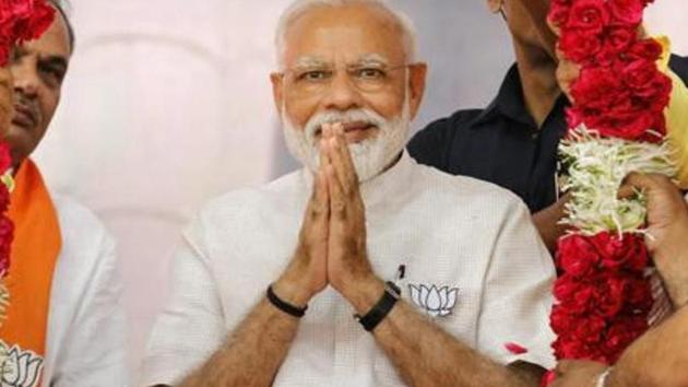 Prime Minister Narendra Modi’s speech in Maharashtra’s Wardha does not violate the model code of conduct, the Election Commission said on Tuesday.(PTI)