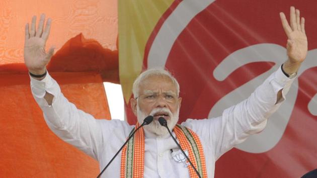 Prime Minister Narendra Modi claimed that the opposition parties “were not fighting for their victory, but to augment their diminished strength”.(Samir Jana/HT File Photo)