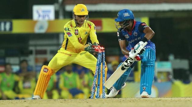 A photo from the Indian Premier League match between Chennai Super Kings and Delhi Capitals.(Twitter)