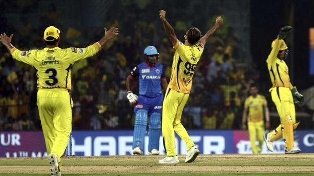 Imran Tahir of Chennai Super Kings celebrates after taking a wicket. (AP) Imran Tahir of Chennai Super Kings celebrates after taking a wicket. (AP)