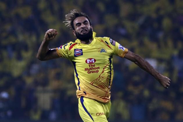 Imran Tahir of Chennai Super Kings celebrates after taking the wicket of Sherfane Ruhterford Delhi Captails during the VIVO IPL T20 cricket match between Chennai Super Kings and Delhi Captails in Chennai. (AP)
