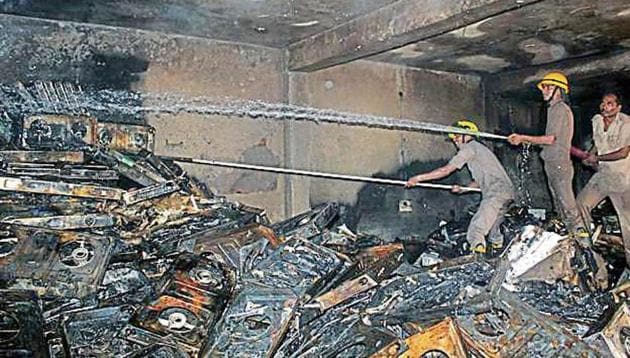 The fire first spread on the ground floor and the smoke filled the entire house. (HT Photo) The fire first spread on the ground floor and the smoke filled the entire house. (HT Photo)