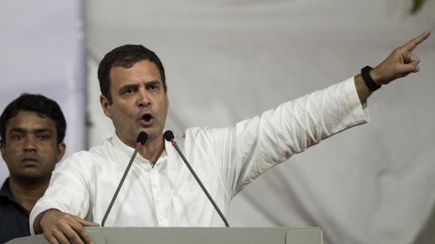 Congress President Rahul Gandhi on Wednesday slammed Prime Minister Narendra Modi over his remarks that no major blasts had taken place in the country since 2014, saying there had been as many as 942 major bombings over the past five years. (Satish Bate/HT Photo) Congress President Rahul Gandhi on Wednesday slammed Prime Minister Narendra Modi over his remarks that no major blasts had taken place in the country since 2014, saying there had been as many as 942 major bombings over the past five years. (Satish Bate/HT Photo)