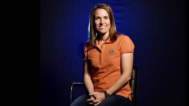 Belgian tennis legend Justine Henin seen at Hindustan Times House, in New Delhi, India, May 1, 2019(Raj K Raj/HT PHOTO)