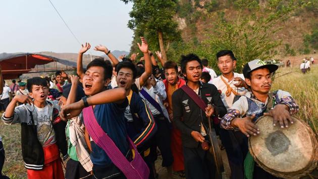 Accidents are rare, said Rike Kham. Aside from an unlucky water buffalo hit in 2016, nobody has been hurt in the festivities since two people died ten years ago after “badly mixing the gunpowder”. (Ye Aung Thu / AFP)