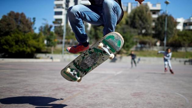 A skateboarder performs a kick flip while others rollerblade at a skate park in Gaza. Israel and Egypt imposed a blockade on Gaza for security reasons after the Islamist group Hamas took control of the territory in 2007. The World Bank says the blockade reduced the territory, home to 2 million Palestinians, to a state of economic collapse. (Mohammed Salem / REUTERS) A skateboarder performs a kick flip while others rollerblade at a skate park in Gaza. Israel and Egypt imposed a blockade on Gaza for security reasons after the Islamist group Hamas took control of the territory in 2007. The World Bank says the blockade reduced the territory, home to 2 million Palestinians, to a state of economic collapse. (Mohammed Salem / REUTERS)