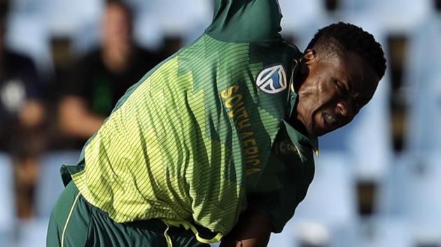 South Africa's bowler Kagiso Rabada bowls during an ODI.(AP)