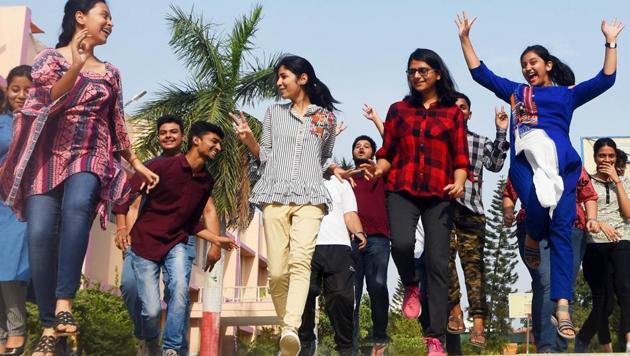 Students celebrate after the declaration of Central Board of Secondary Education (CBSE) Class 12th results on May 02, 2019 at School campus in Patna, India. (Parwaz Khan /HT PHOTO) Students celebrate after the declaration of Central Board of Secondary Education (CBSE) Class 12th results on May 02, 2019 at School campus in Patna, India. (Parwaz Khan /HT PHOTO)