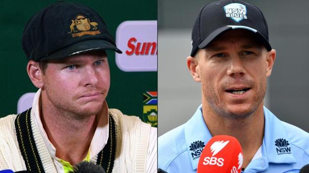 Steve Smith and David Warner joined Australia’s World Cup camp on Friday. (AFP) Steve Smith and David Warner joined Australia’s World Cup camp on Friday. (AFP)