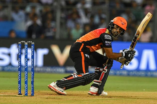 Wriddhiman Saha and Martin Guptill started SRH’s chase confidently with a 40-run stand. (AFP) Wriddhiman Saha and Martin Guptill started SRH’s chase confidently with a 40-run stand. (AFP)