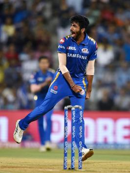 Jasprit Bumrah pulled things back for MI by dismissing both the openers. (PTI) Jasprit Bumrah pulled things back for MI by dismissing both the openers. (PTI)