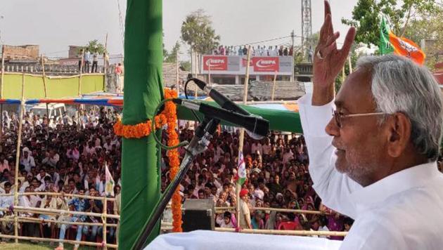 Bihar Chief Minister Nitish Kumar addresses an election campaign rally for the Lok Sabha polls. (PTI file photo) Bihar Chief Minister Nitish Kumar addresses an election campaign rally for the Lok Sabha polls. (PTI file photo)