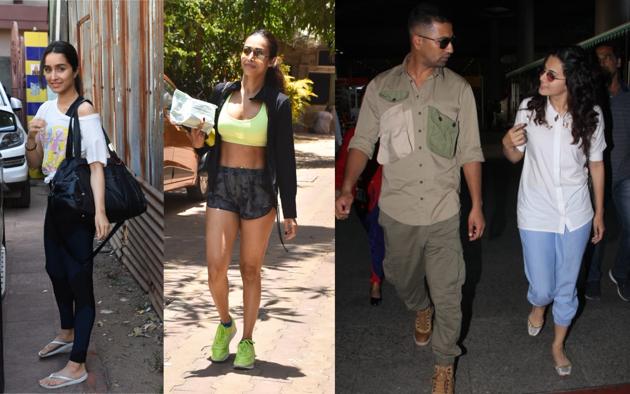 Shraddha Kapoor, Malaika Arora, Vicky Kaushal and Taapsee Pannu spotted in Mumbai.(Varinder Chawla)