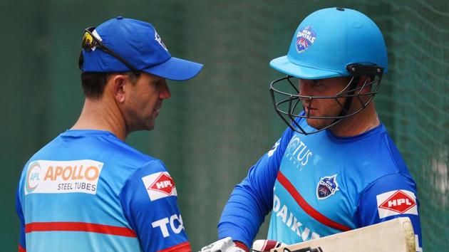 Colin Ingram (R) with Coach Ricky Ponting (L) during a practice session at Feroz Shah Kotla. (Vipin Kumar/HT PHOTO) Colin Ingram (R) with Coach Ricky Ponting (L) during a practice session at Feroz Shah Kotla. (Vipin Kumar/HT PHOTO)