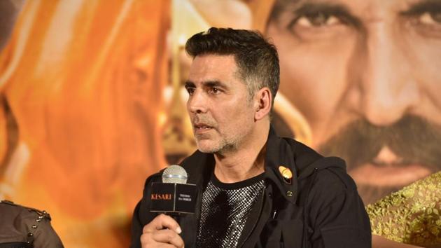 Akshay Kumar at a press conference of his film Kesari.(IANS)