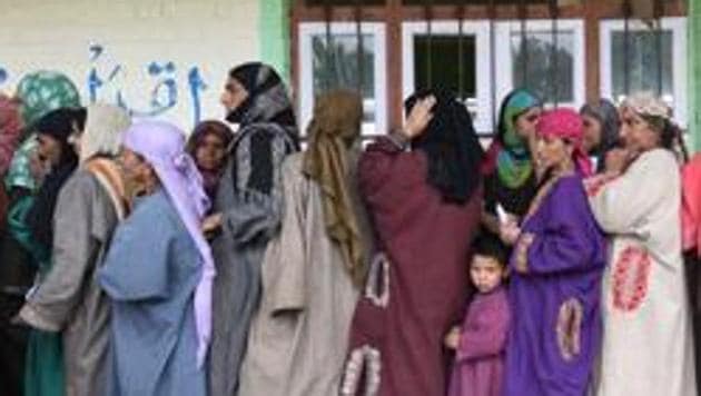 Campaigning came to an end on Saturday in Ladakh Lok Sabha constituency and Pulwama and Shopian districts of Anantnag seat in Jammu and Kashmir.(Photo by Waseem Andrabi / Hindustan Times)