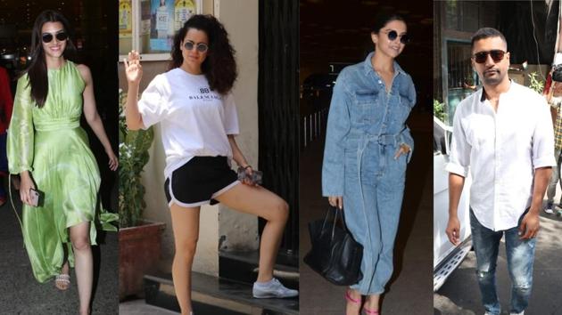 Kriti Sanon, Kangana Ranaut, Deepika Padukone and Vicky Kaushal spotted in Mumbai. (Varinder Chawla) Kriti Sanon, Kangana Ranaut, Deepika Padukone and Vicky Kaushal spotted in Mumbai. (Varinder Chawla)