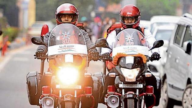 The bike ambulance facility was launched in February(HT File)