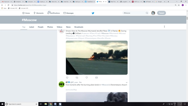 At least 41 killed in Moscow plane blaze disaster(Twitter/ @mapkpets) At least 41 killed in Moscow plane blaze disaster(Twitter/ @mapkpets)