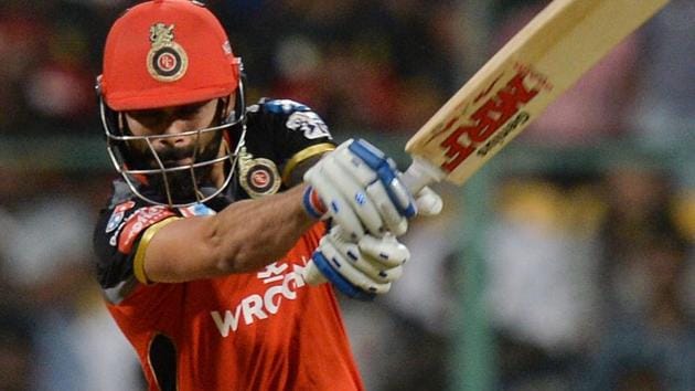 Royal Challengers Bangalore captain and batsman Virat Kohli plays a shot during the 2019 Indian Premier League.(AFP)